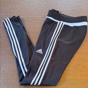 Adidas Women's Black Joggers with White Stripes